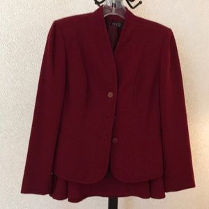 Like new! Kasper wine skirted suit with detachable scarf